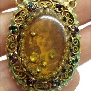 ❤️Michael negrin 1822 victorian young‎ girl cameo necklace RARE no other like it